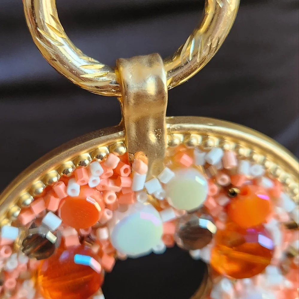 Pleasantly Peach, Tan, Gold & Brown Chain Necklace - Picture 5 of 16